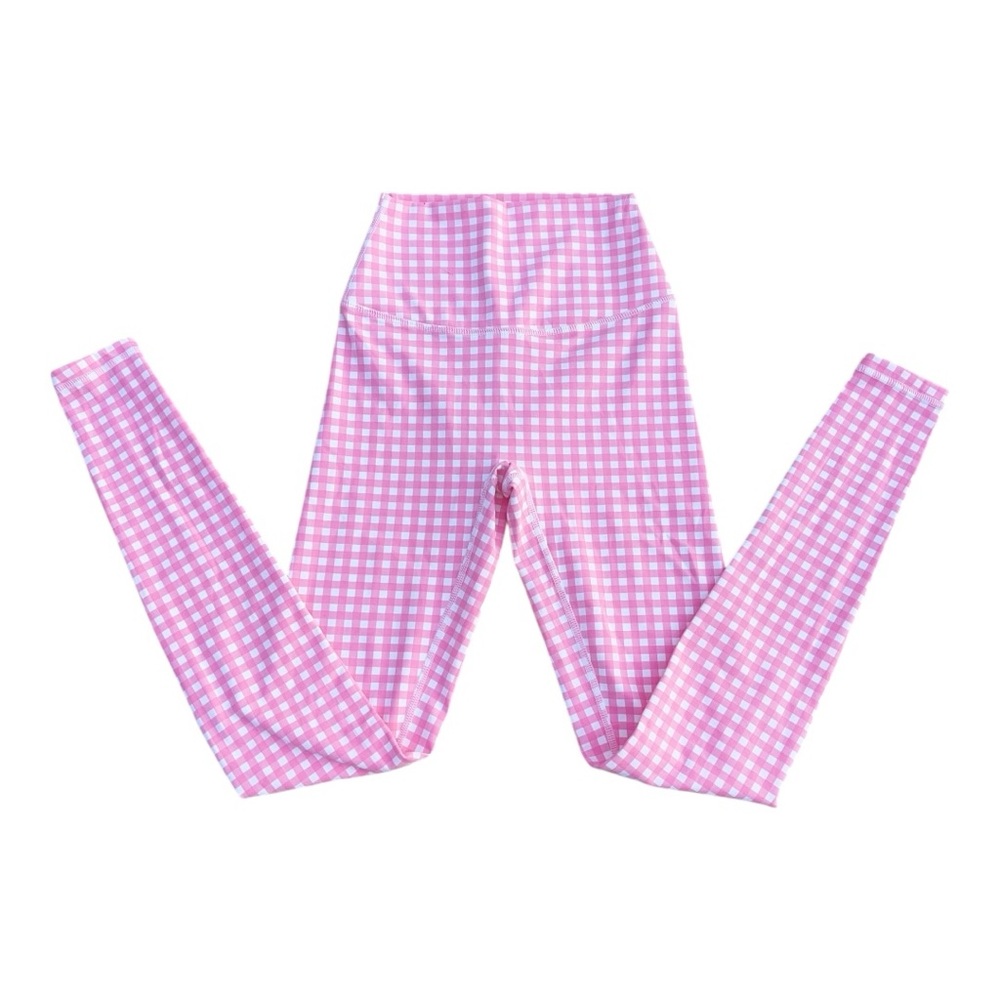 Astoria Extra Small Luxe Balance Pink Gingham Leggings NEW
